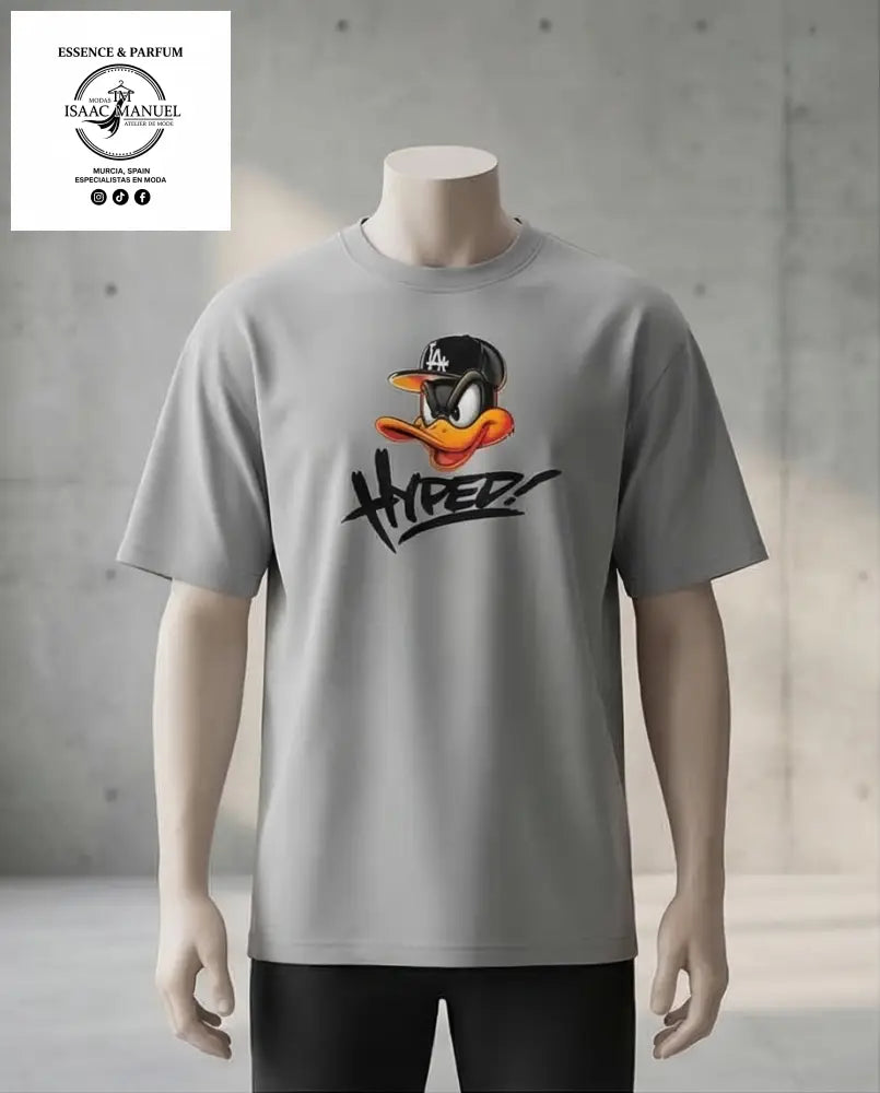 Camiseta Oversize ’Hyped’ Duck – Edición Street Urban QQ2329 Camiseta hombre