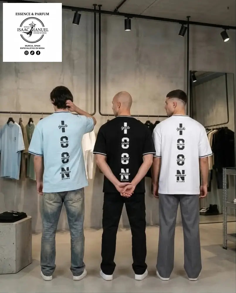 Camiseta Oversize Icon Milano Hombre | Tallas S M L XL. QQ2297 Camisetas
