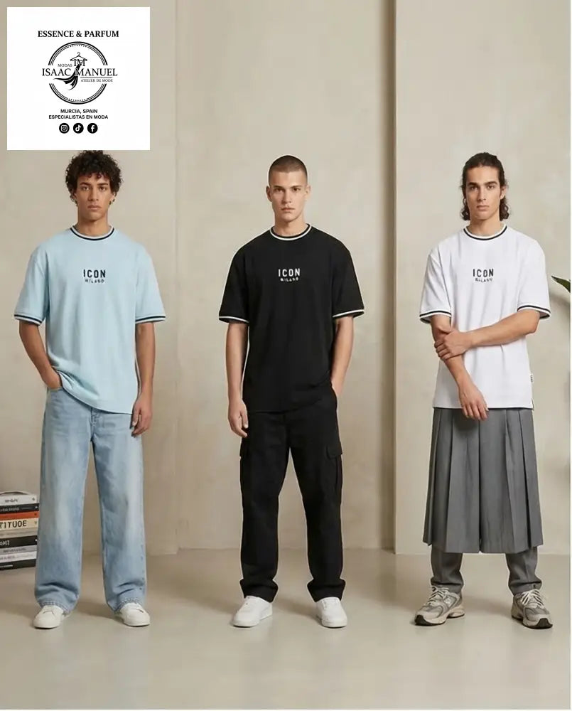 Camiseta Oversize Icon Milano Hombre | Tallas S M L XL. QQ2297 Camisetas