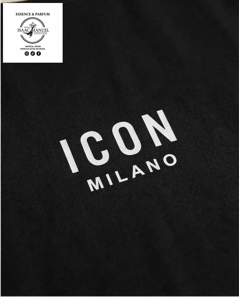 Camiseta Oversize Icon Milano Hombre | Tallas S M L XL. QQ2297 Negro / S Camisetas