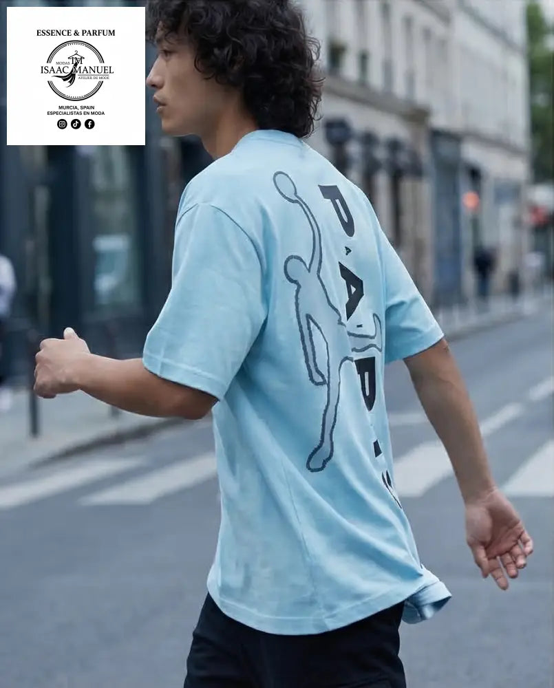 Camiseta Oversize Paris Jumpman | Hombre | S M L XL QQ2377 azul / S Camisetas