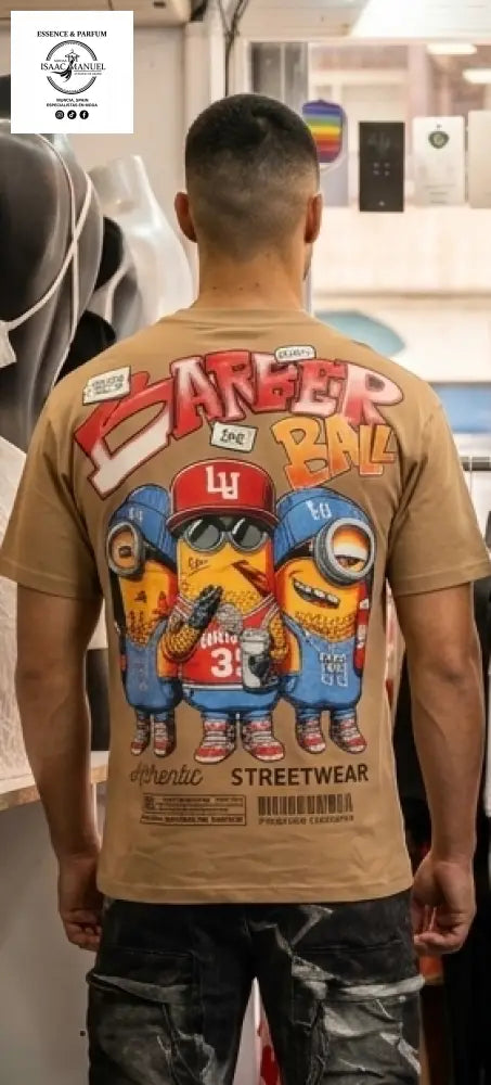 Camisetas Streetwear Hombre ’Urban Legends’ – Estilo Anime Oversize y Gráficos Exclusivos xt1475 Bronce / L Camiseta