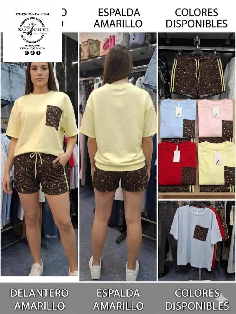 Conjunto Camiseta y Short Estampado Leopardo | Talla Única - Conjunto