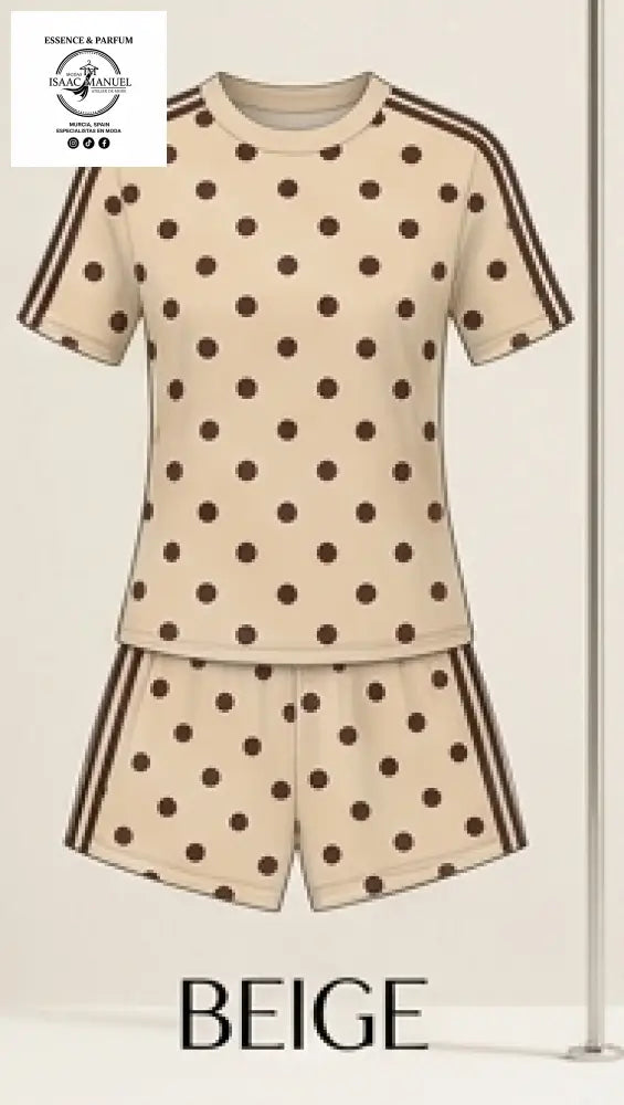 Conjunto Lunares Primavera 26082 Beige Ropa de Mujer