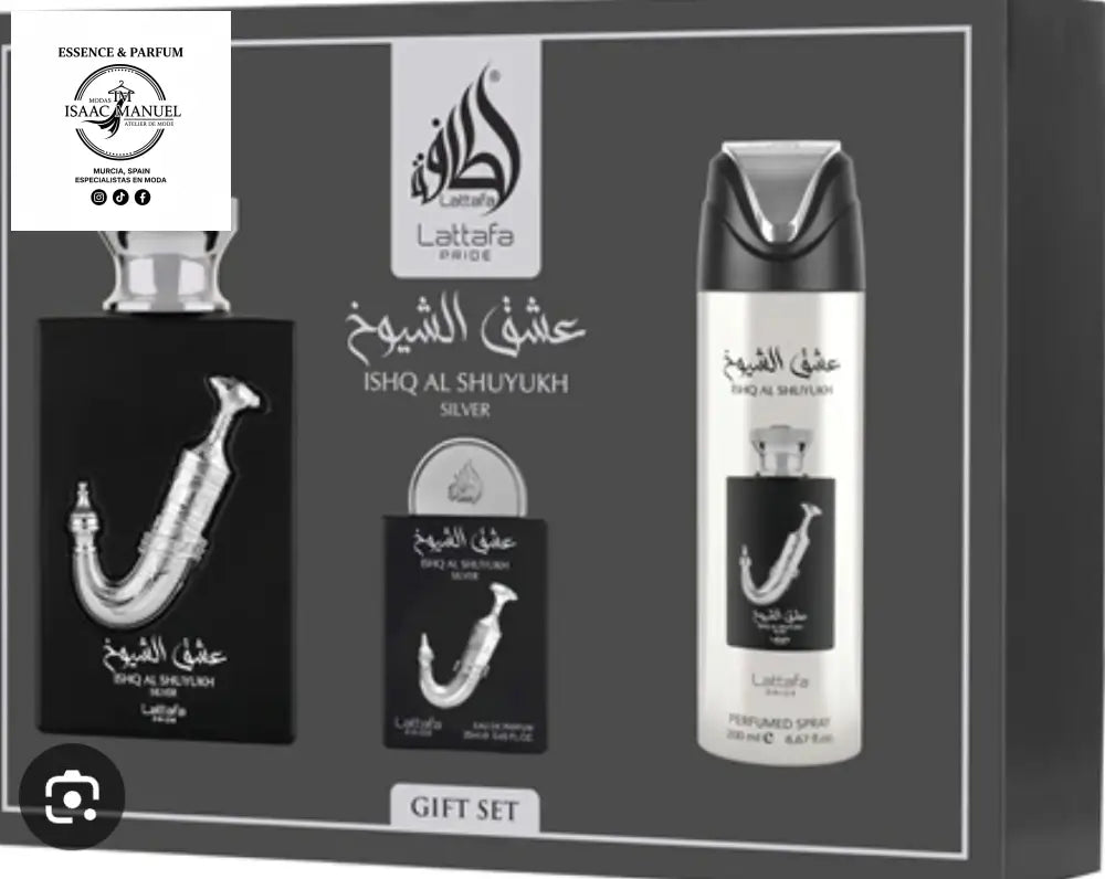 Lattafa Pride Ishq Al Shuyukh Silver Pack

Perfume árabe hombre larga duración

Dupe 1 Million Lucky premium

Set de regalo Lattafa

Perfumería árabe original España