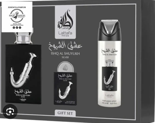 Lattafa Pride Ishq Al Shuyukh Silver Pack

Perfume árabe hombre larga duración

Dupe 1 Million Lucky premium

Set de regalo Lattafa

Perfumería árabe original España