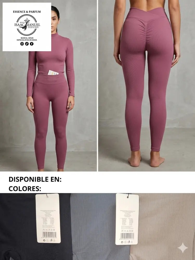 Mallas Deportivas ’Sculpt & Rib’ – Leggings Efecto Push-Up y Cintura Alta MALLAS
