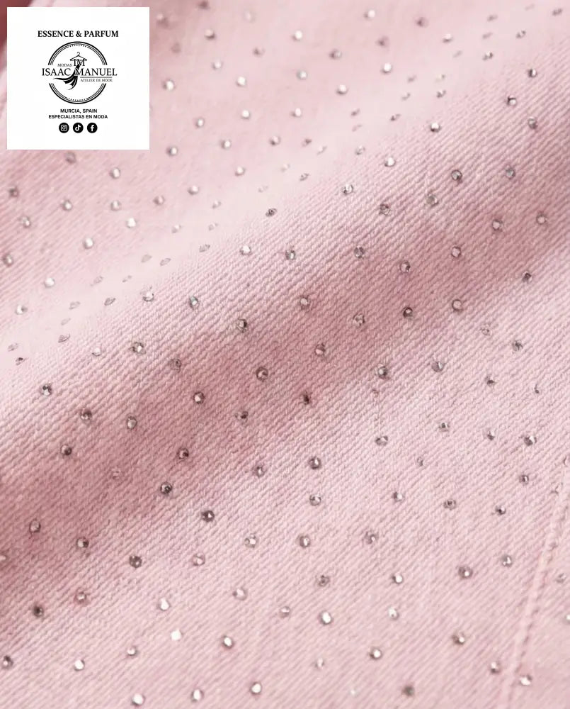 Pantalón Rosa Wide Leg con Strass | Moda Mujer MS-01 - S - Pantalones