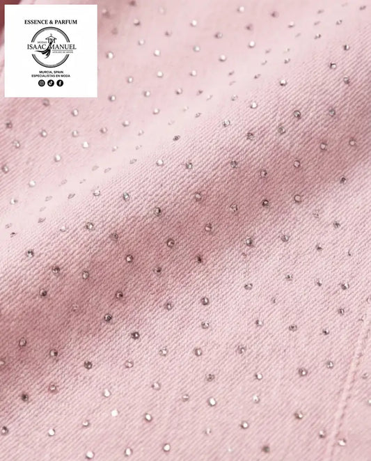 Pantalón Rosa Wide Leg con Strass | Moda Mujer MS-01 - S - Pantalones