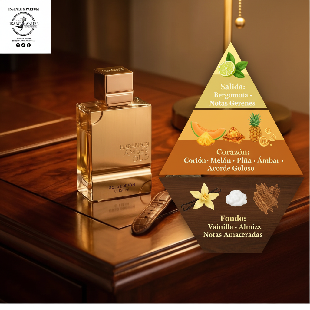 Pirámide Olfativa Al Haramain Amber Oud Gold Edition