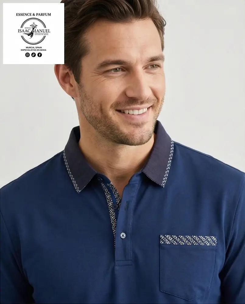 Polo de Algodón Premium con Diseño Minimalista para Hombre - Azul marino / M - Polo